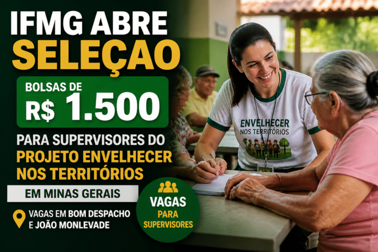 Imagem editorial sobre IFMG abre seleção com bolsas de R$ 1.500 para supervisores do projeto Envelhecer nos Territórios em Minas Gerais; são vagas em Bom