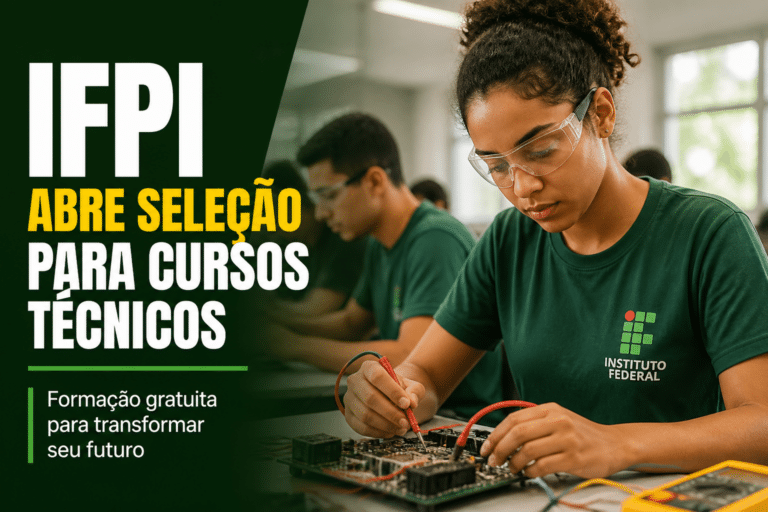 Imagem editorial sobre IFPI abre 975 vagas em cursos técnicos gratuitos para o segundo semestre de 2026; inscrições vão até 23 de junho e exame