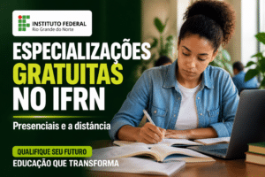 Imagem editorial sobre IFRN abre 630 vagas em especializações gratuitas presenciais e a distância para o segundo semestre de 2026, com seleção por análise