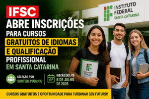 Imagem editorial sobre IFSC abre inscrições para cursos gratuitos de idiomas e qualificação profissional em Santa Catarina; seleção será por sorteio