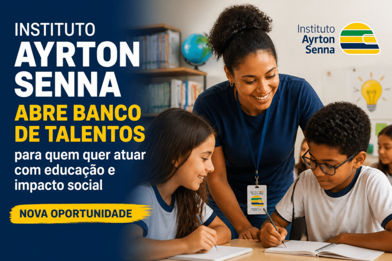 Imagem editorial sobre Instituto Ayrton Senna abre banco de talentos em São Paulo para quem quer atuar com educação e impacto social em Instituto Ayrton