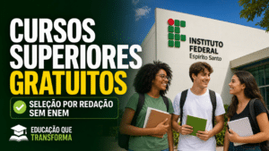 Instituto Federal do Espírito Santo abre 797 vagas gratuitas em cursos superiores com seleção por redação e sem exigência do Enem, inscrições até agosto