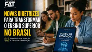 Evento de lançamento do livro 'Marco da Regulação 2026' sobre novas regras do Ensino Superior.