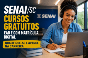 Imagem editorial sobre SENAI/SC abre 1.800 vagas gratuitas em cursos EAD de qualificação e aperfeiçoamento profissional no Lab 365, com matrícula digital