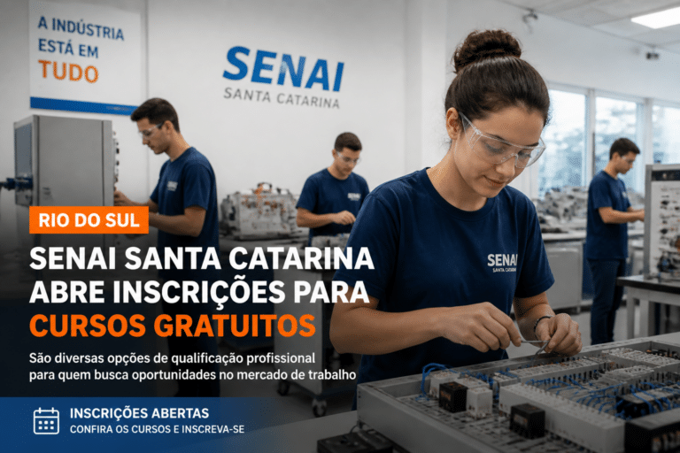Imagem editorial sobre SENAI SC abre 30 vagas gratuitas em Rio do Sul para curso de Lógica e Matemática Aplicada ao Ambiente Profissional; inscrições vão