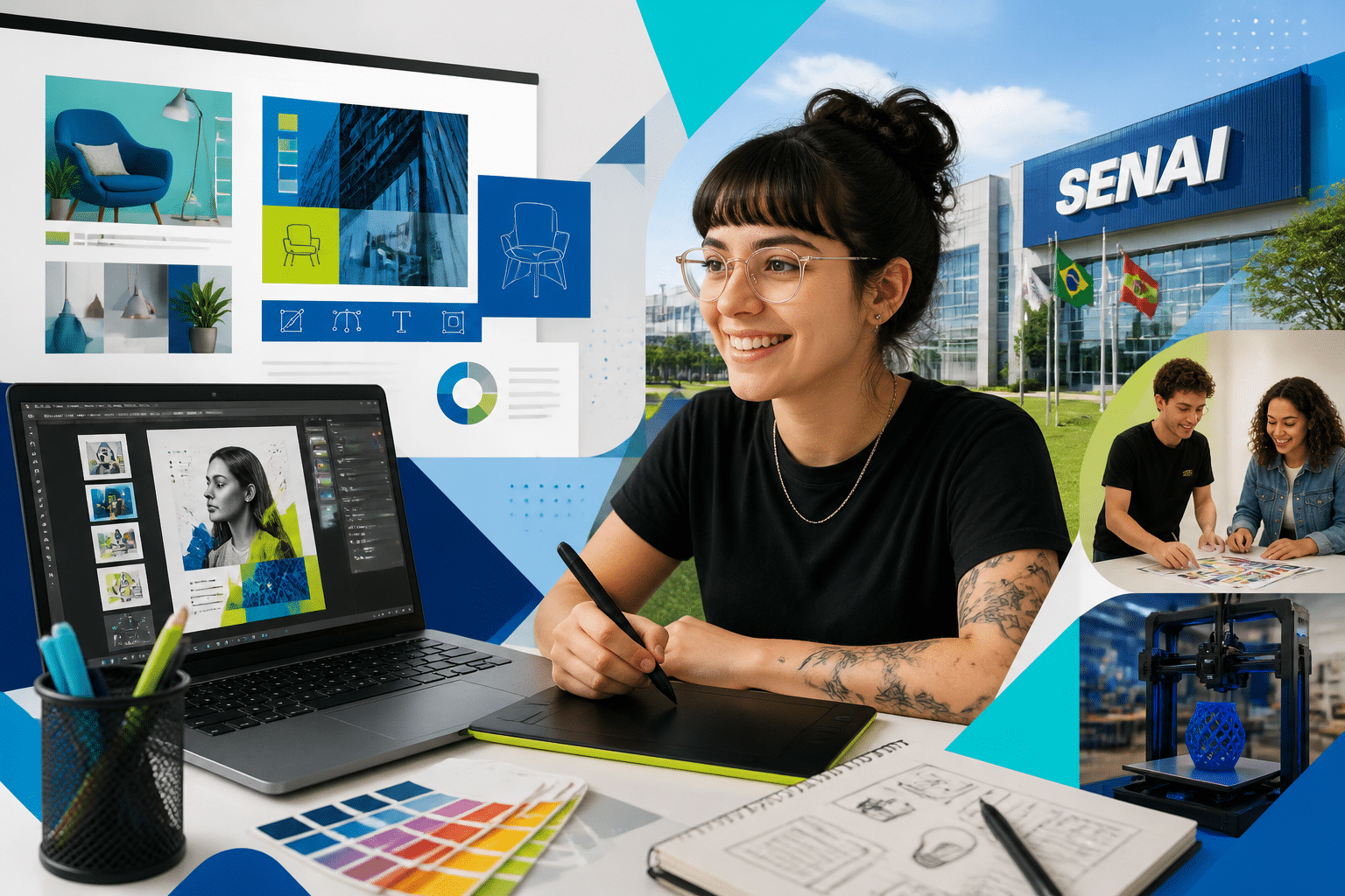 Imagem editorial sobre SENAI SC abre 35 vagas gratuitas em Rio do Sul para curso de Canva para Apresentações Criativas; inscrições vão de 17 de junho a 21