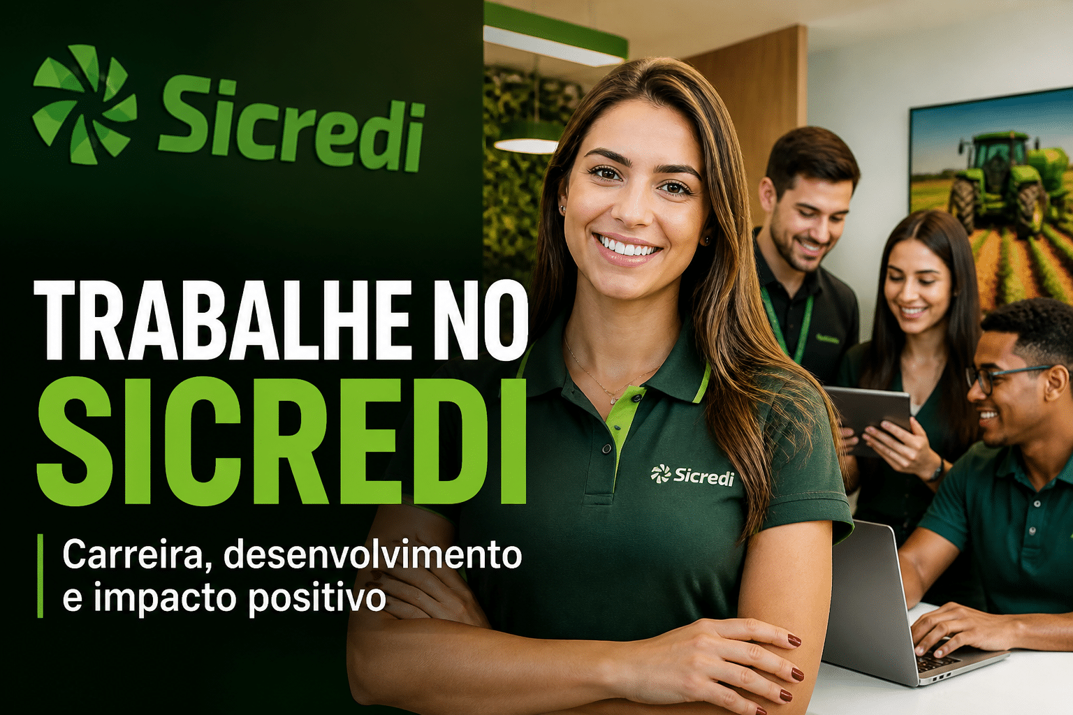 Imagem editorial sobre Sicredi reúne 963 vagas, banco de talentos, estágio e jovem aprendiz em várias regiões do Brasil; seleção inclui atendimento,