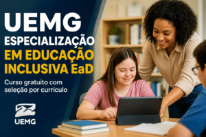 Imagem editorial sobre UEMG abre 150 vagas gratuitas na especialização em Educação Inclusiva EaD com seleção por currículo e inscrições até 7 de julho de