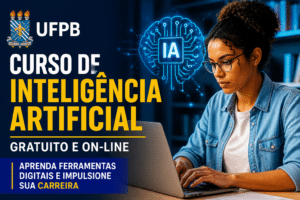 Imagem editorial sobre UFPB abre inscrições para curso gratuito de Inteligência Artificial com aulas on-line e 30 horas de formação em ferramentas
