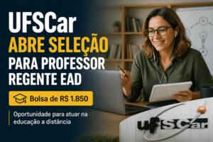 Imagem editorial sobre UFSCar abre seleção para professor regente em especialização EAD com cadastro reserva e bolsa de R$ 1.850; inscrições são gratuitas