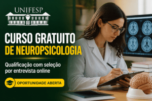 Imagem editorial sobre UNIFESP abre 30 vagas em curso gratuito de qualificação em neuropsicologia com seleção por entrevista online e inscrições até 22 de